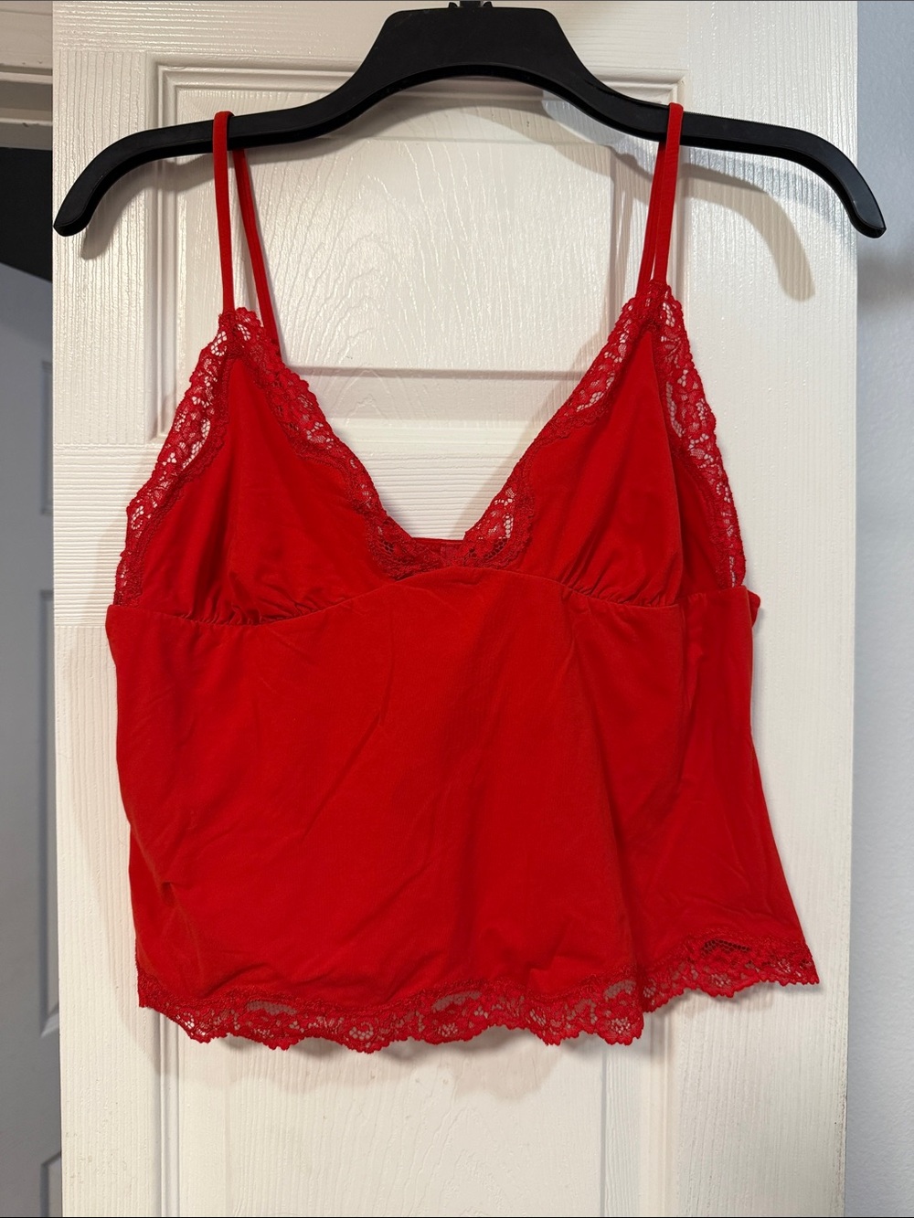SKIMS Red Lace-Trim Camisole